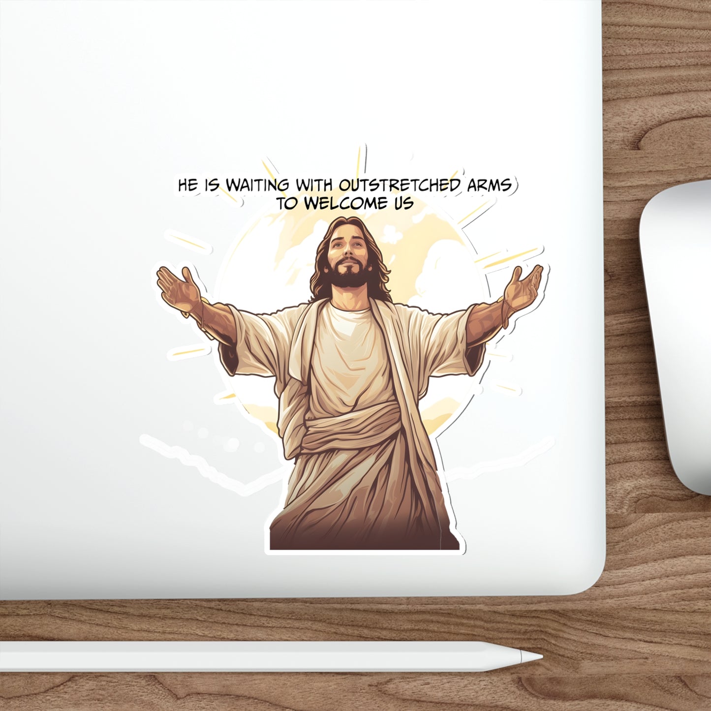He is Waiting with Outstretched Arms to Welcome Us - Dialogue-  Die-Cut Stickers (MB)
