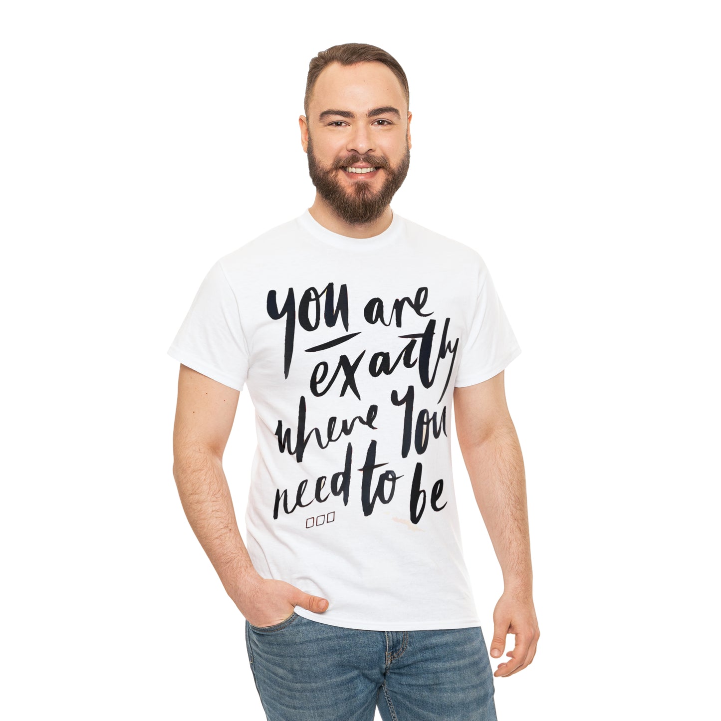 You re EXACTLY where you need to be  - CR Celebrate Recovery Classic Logo - Unisex Heavy Cotton Tee