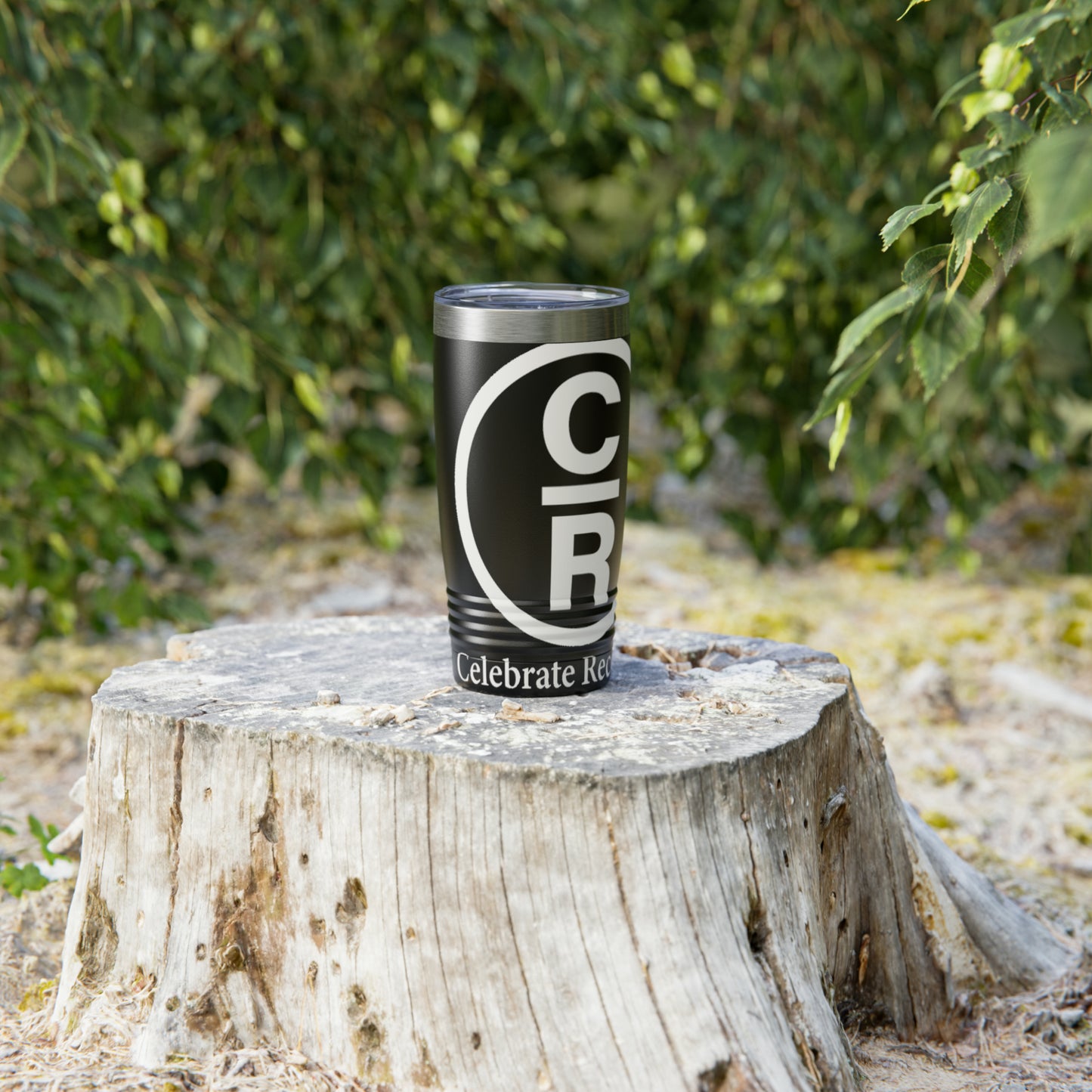 CR Celebrate Recovery Basic Logo White Ringneck Tumbler, 20oz
