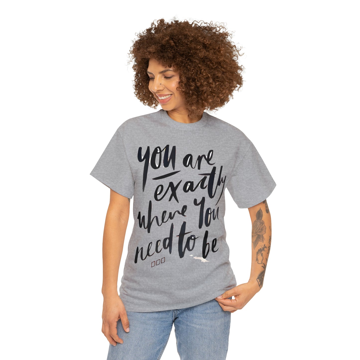 You re EXACTLY where you need to be  - CR Celebrate Recovery Classic Logo - Unisex Heavy Cotton Tee