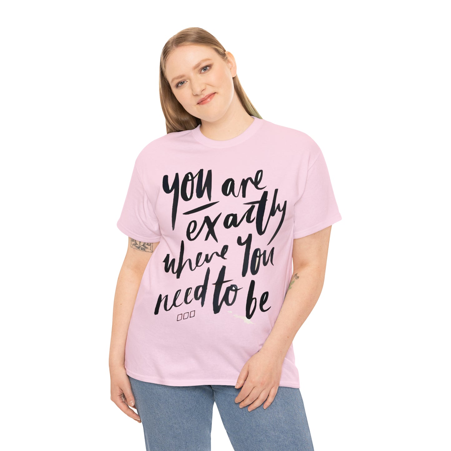 You re EXACTLY where you need to be  - CR Celebrate Recovery Classic Logo - Unisex Heavy Cotton Tee
