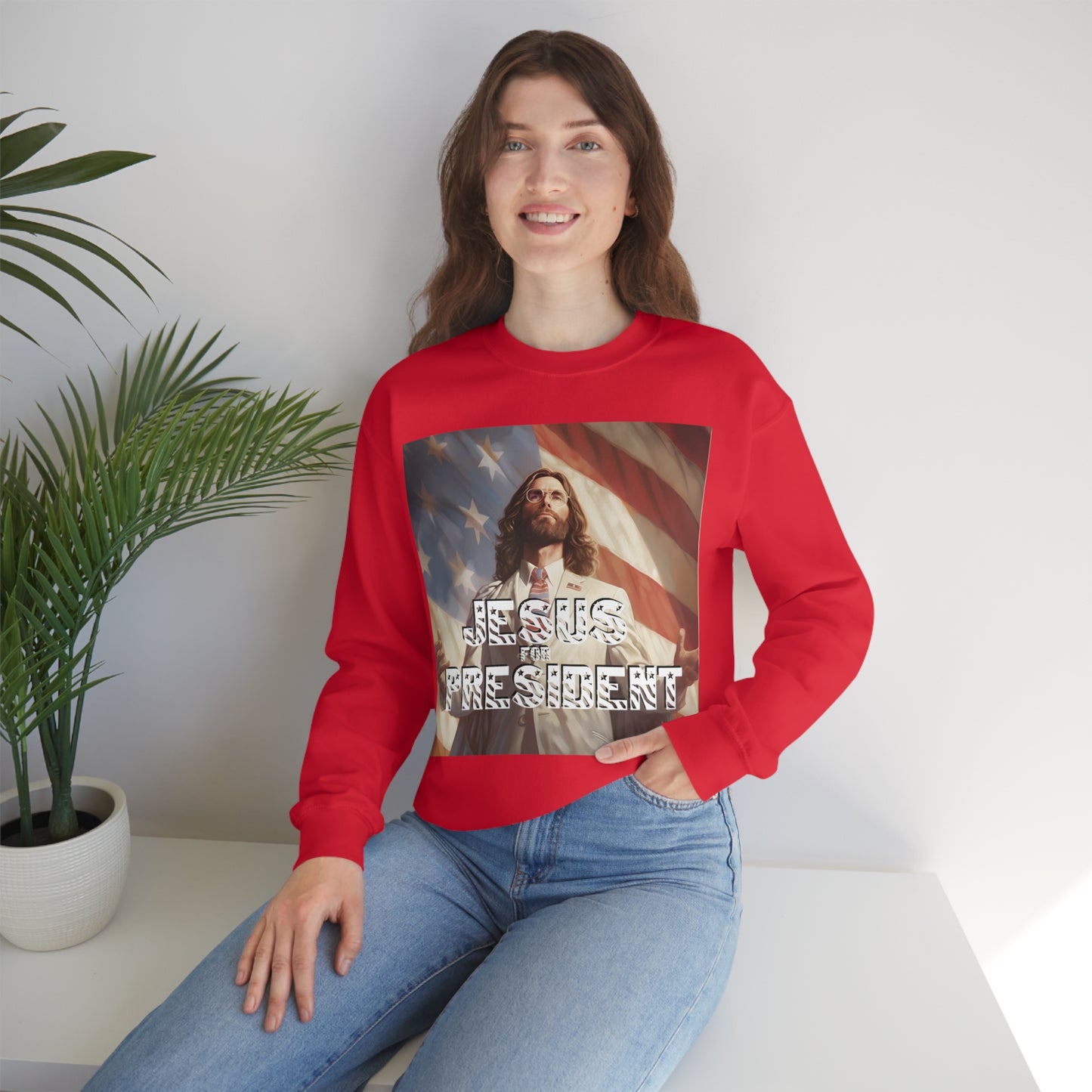 Jesus for President Unisex Heavy Blend™ Crewneck Sweatshirt