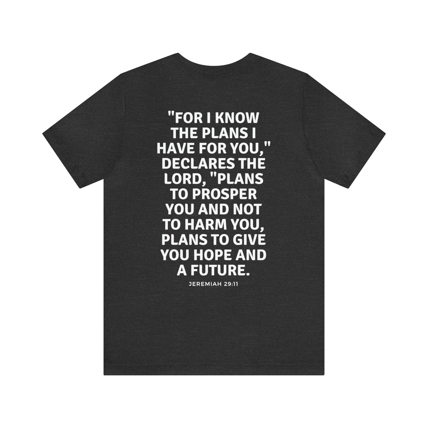 Jeremiah 29:11 “Whole World Ahead of You” Unisex Jersey Short Sleeve Tee