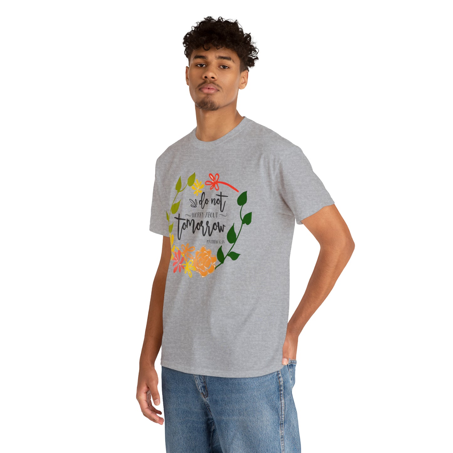 Do not worry about tomorrow (Matthew) - Unisex Heavy Cotton Short Sleeve Tee