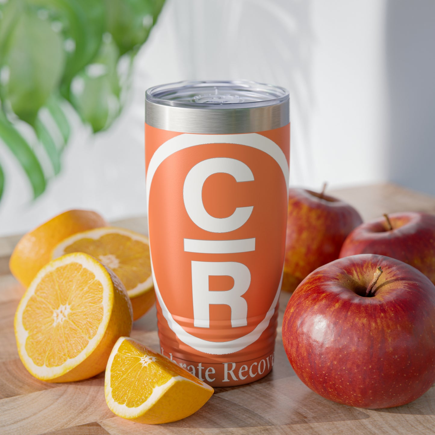 CR Celebrate Recovery Basic Logo White Ringneck Tumbler, 20oz