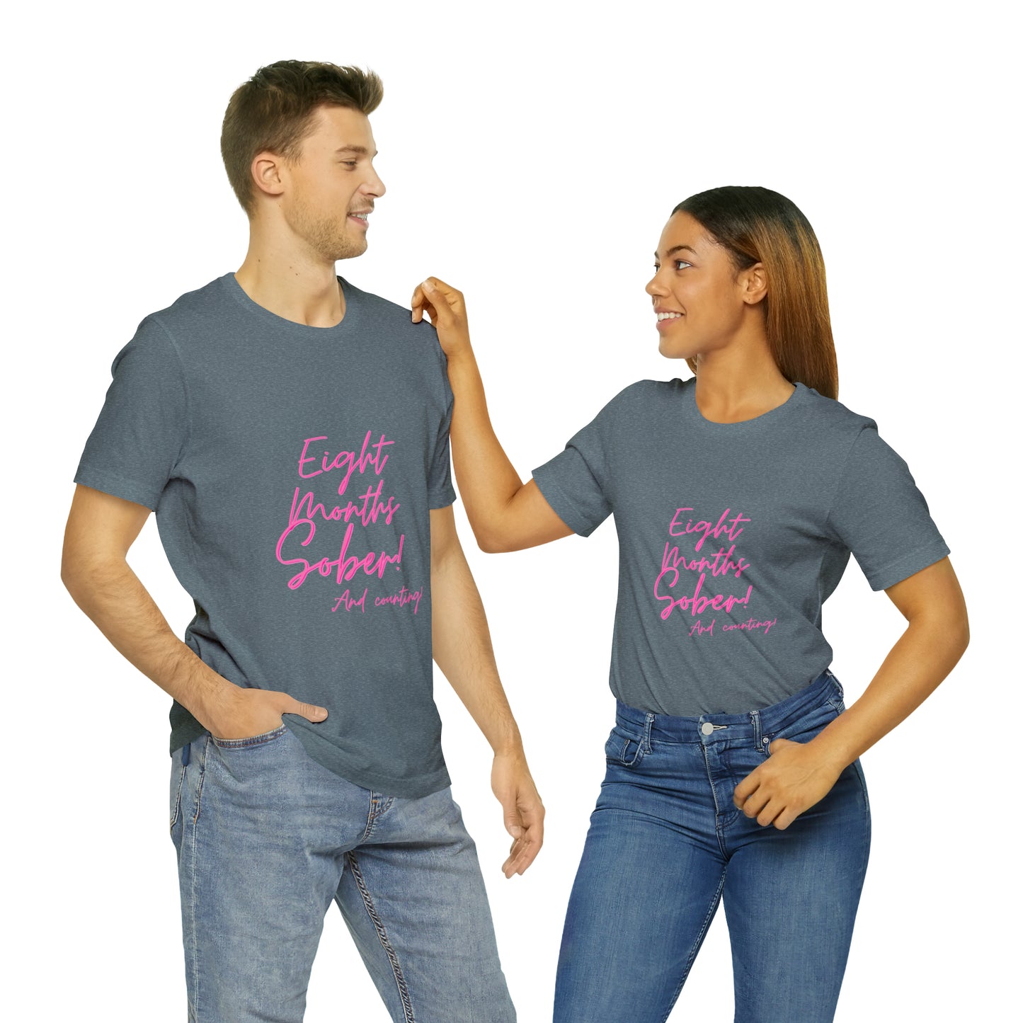 Eight Months Sober (8 Months) Unisex Jersey Short Sleeve Tee