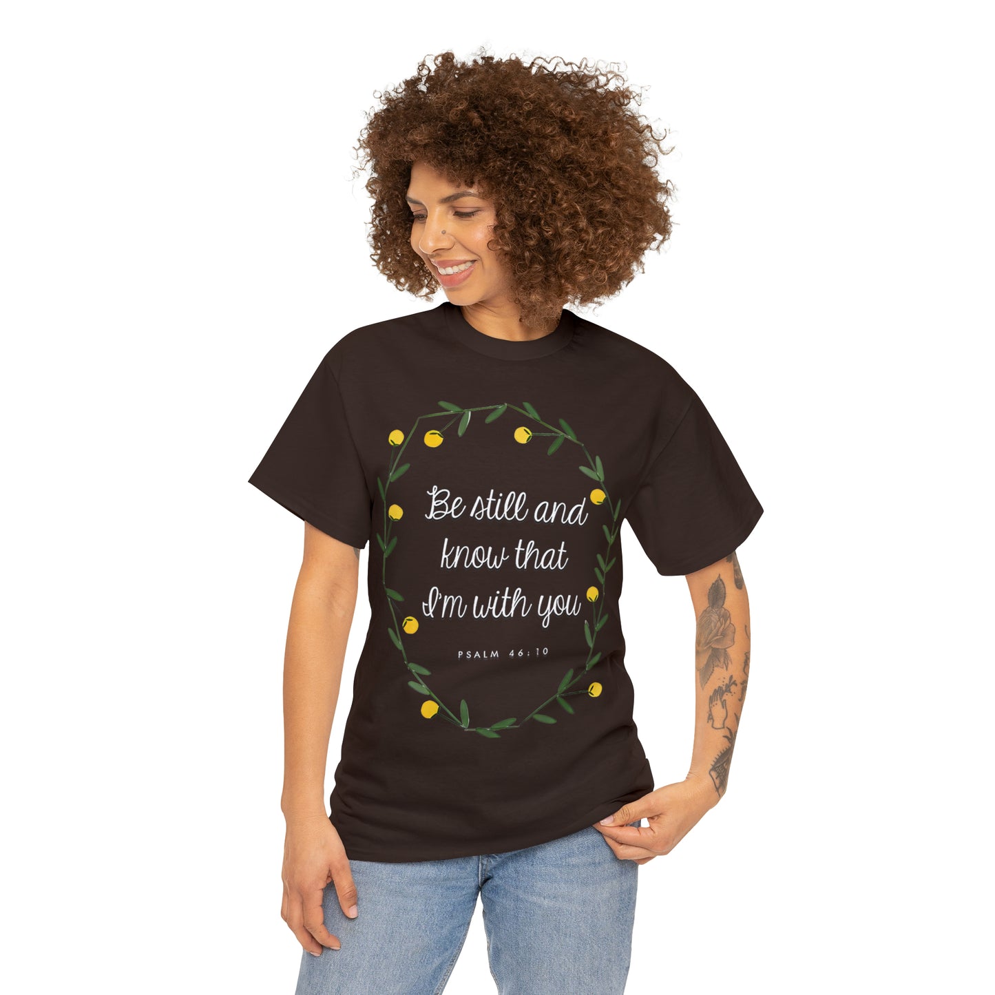 Be Still and know that I am with you (Psalm) - Unisex Heavy Cotton Short Sleeve Tee
