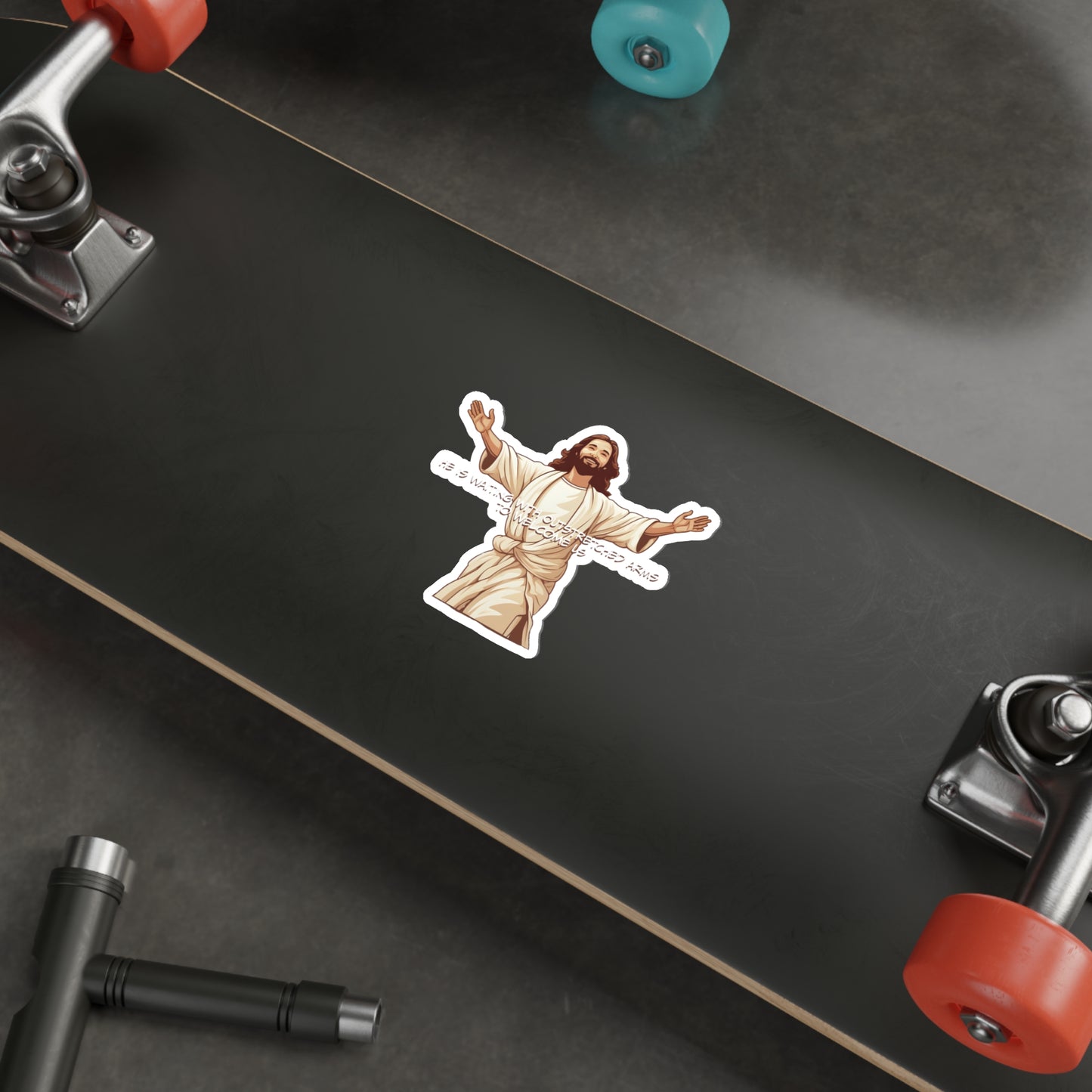 He is Waiting with Outstretched Arms to Welcome Us - Dialogue-4  Die-Cut Stickers (MB)