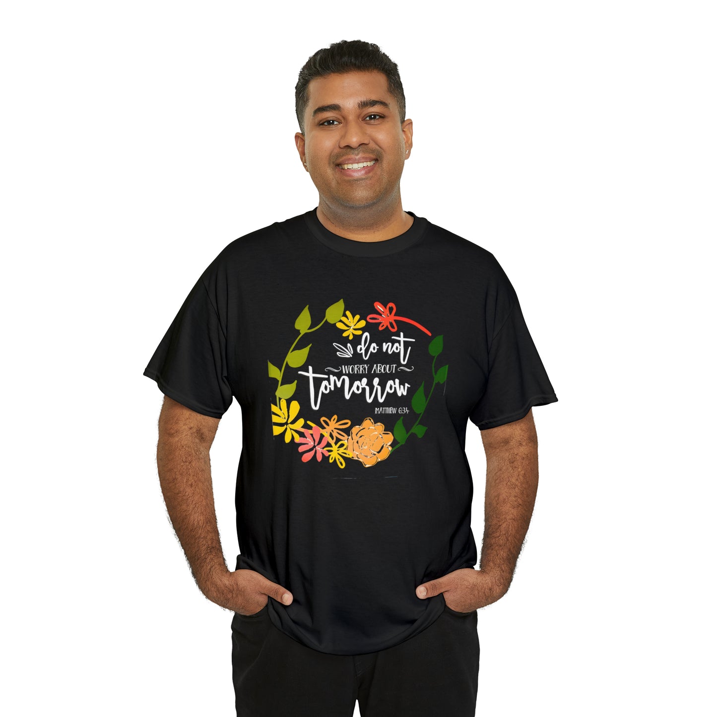 Do not worry about tomorrow (Matthew) - Unisex Heavy Cotton Short Sleeve Tee