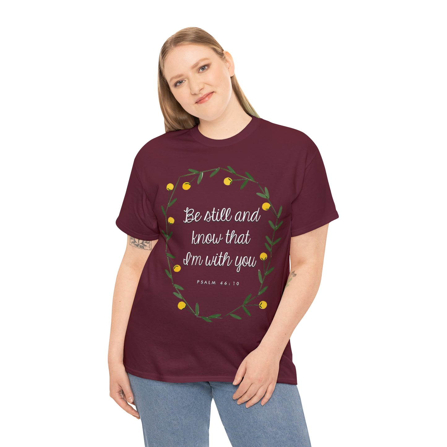 Be Still and know that I am with you (Psalm) - Unisex Heavy Cotton Short Sleeve Tee