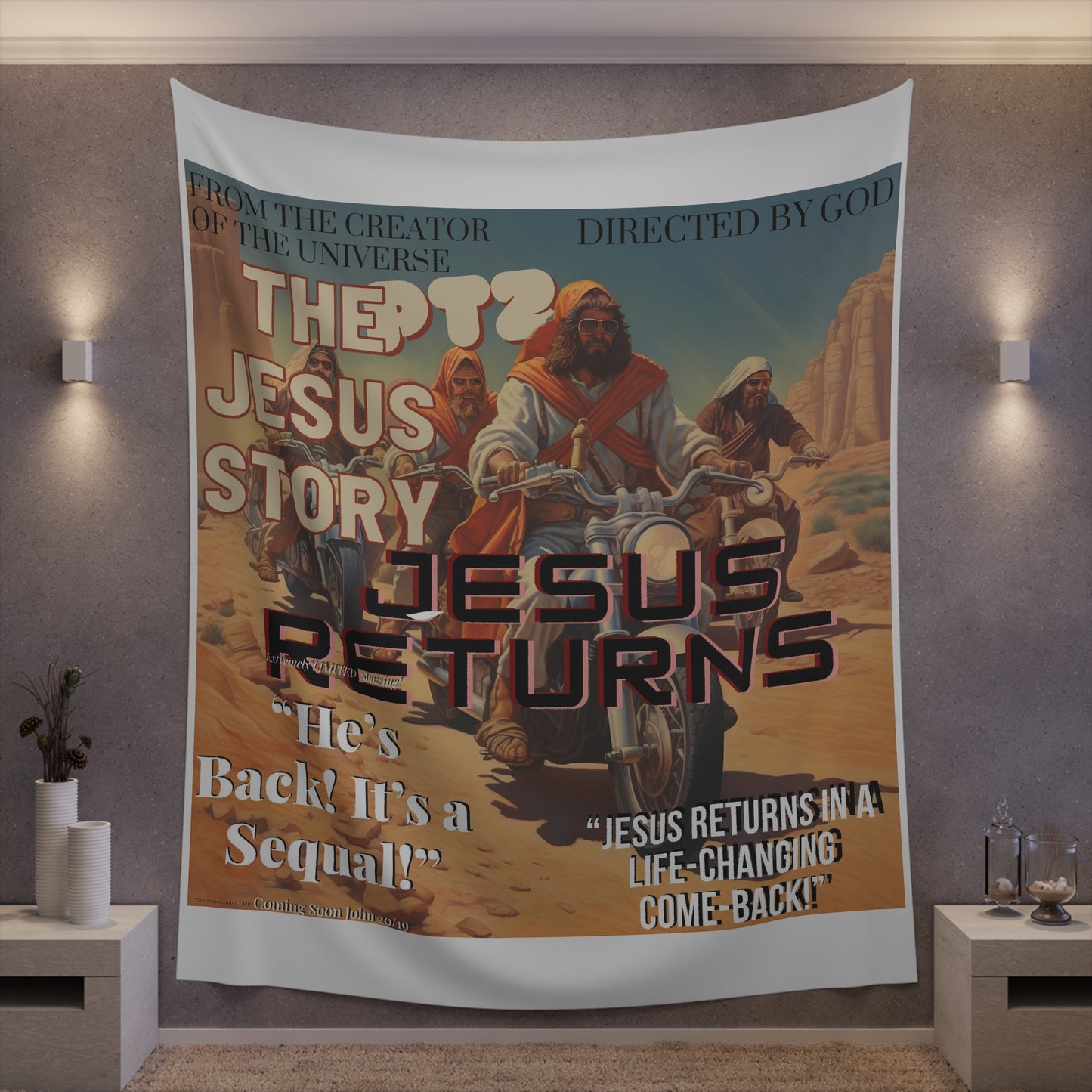 The Jesus Story PT2 “Jesus Returns  Printed Wall Tapestry