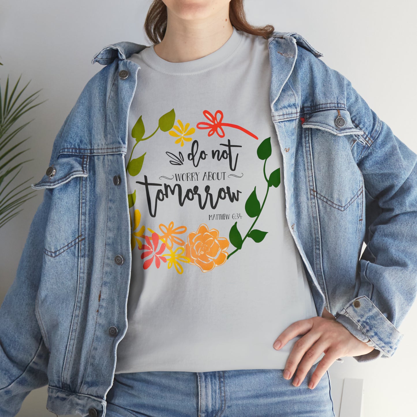 Do not worry about tomorrow (Matthew) - Unisex Heavy Cotton Short Sleeve Tee