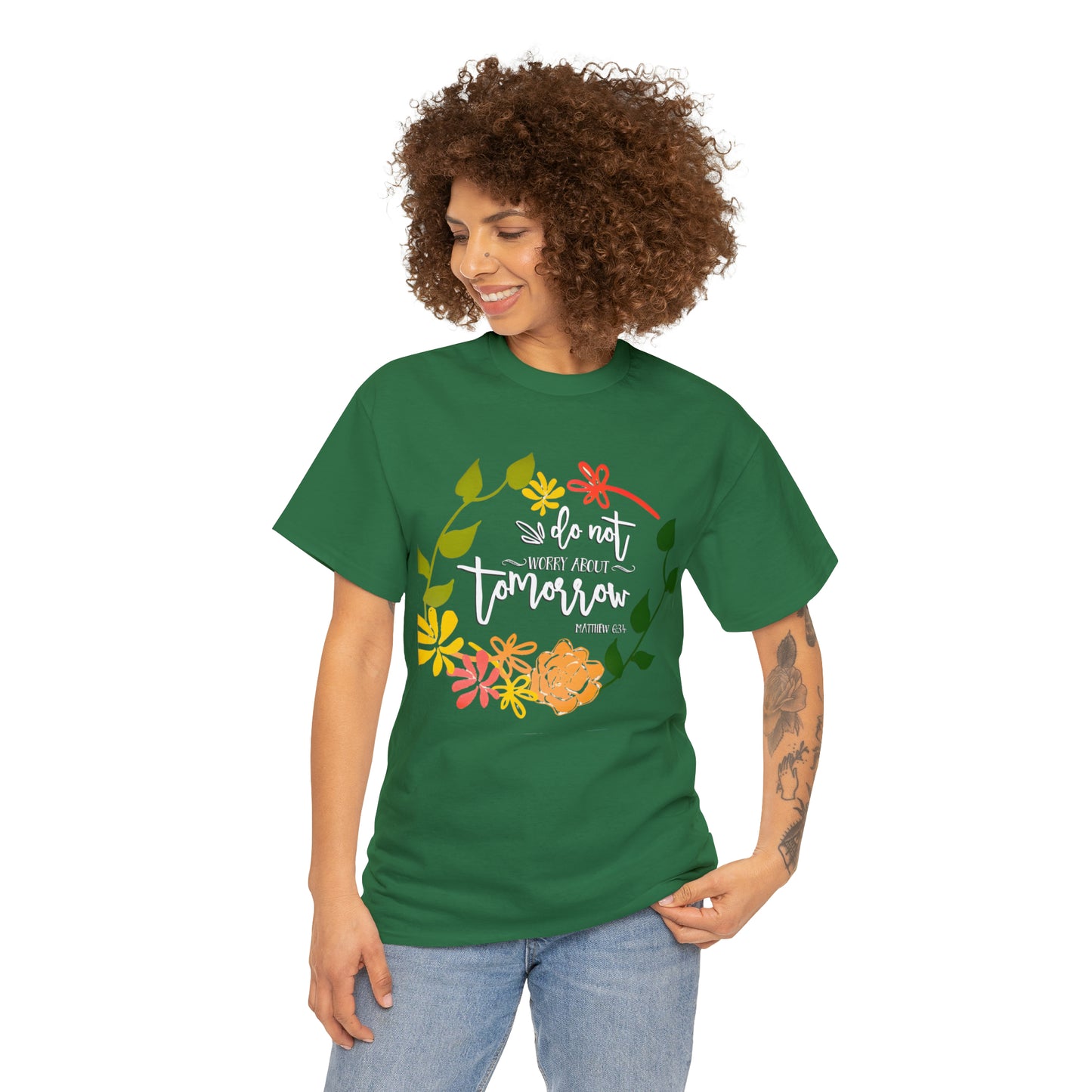 Do not worry about tomorrow (Matthew) - Unisex Heavy Cotton Short Sleeve Tee