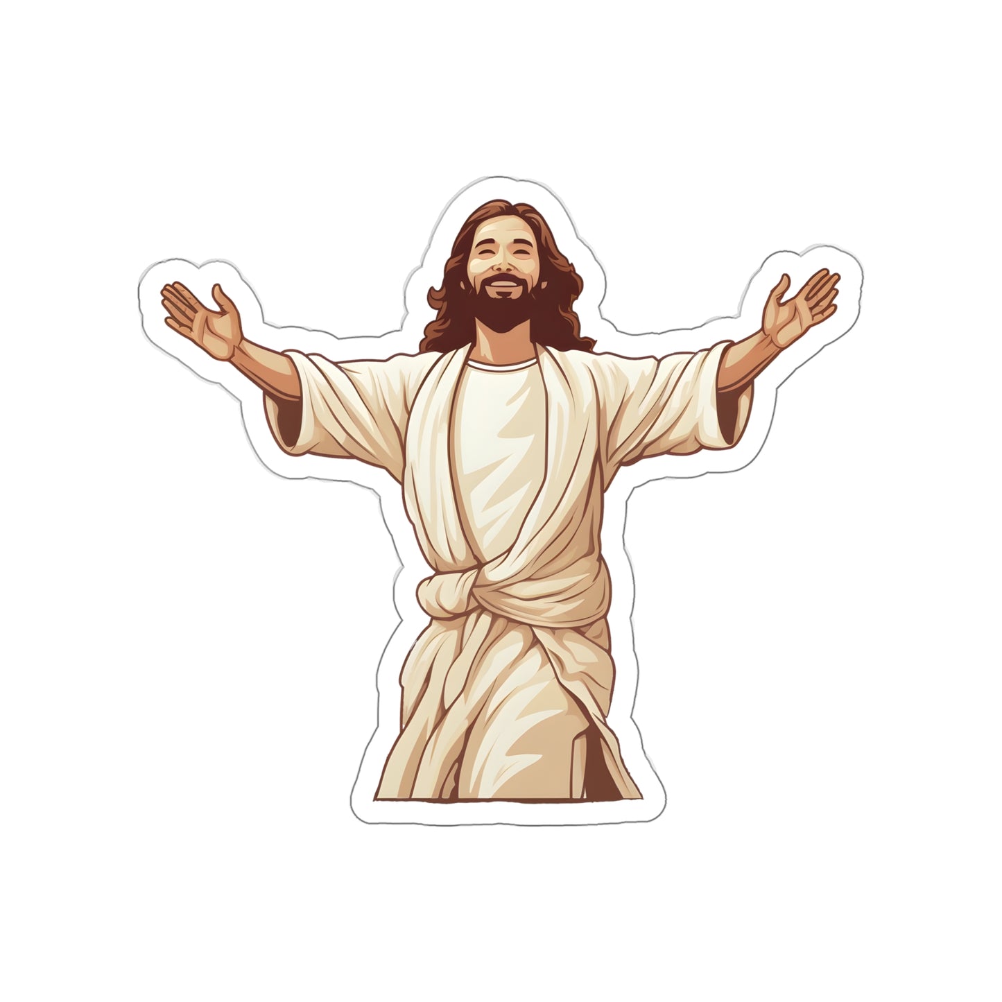 He is Waiting with Outstretched Arms to Welcome Us -4  Die-Cut Stickers (MB)