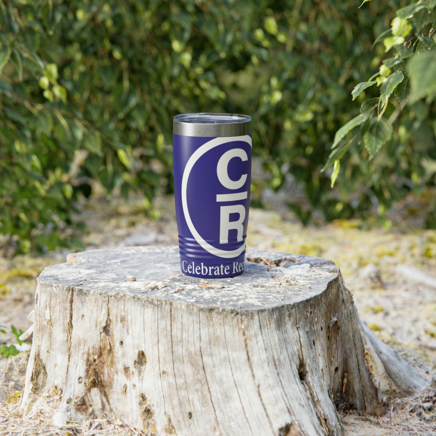 CR Celebrate Recovery Basic Logo White Ringneck Tumbler, 20oz