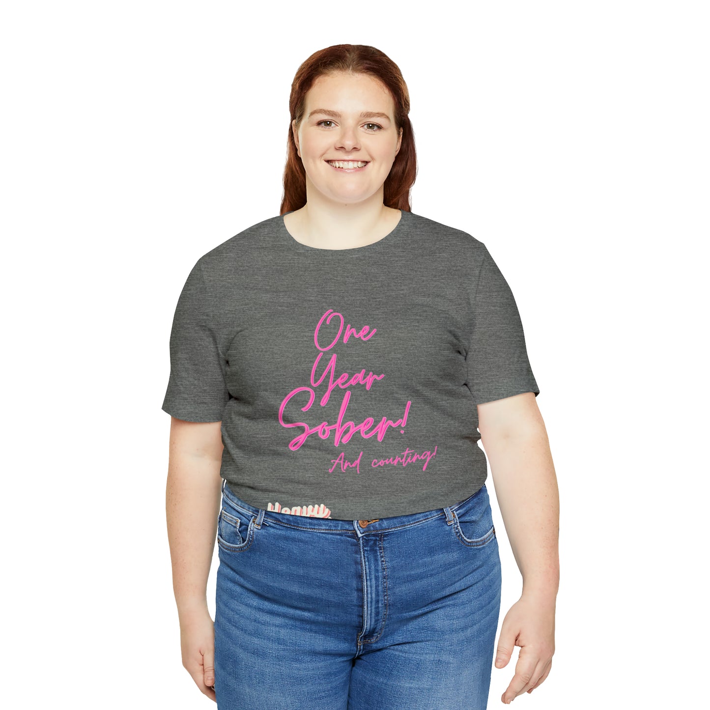 One Year Sober “Heavy Metal” Summer Font  (1 Year Sober) Unisex Jersey Short Sleeve Tee