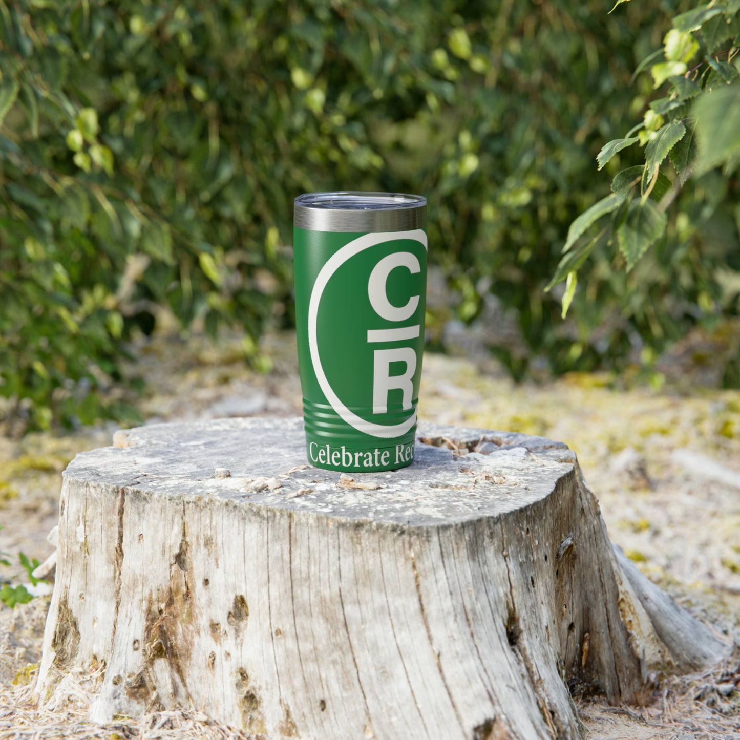 CR Celebrate Recovery Basic Logo White Ringneck Tumbler, 20oz