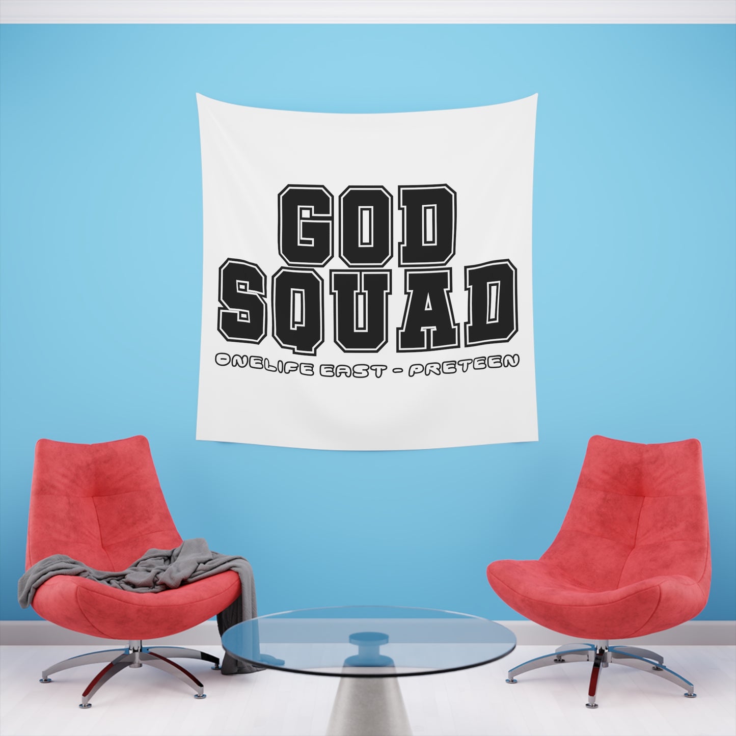 “God Squad” - Pre-Teen Room - Printed Wall Tapestry