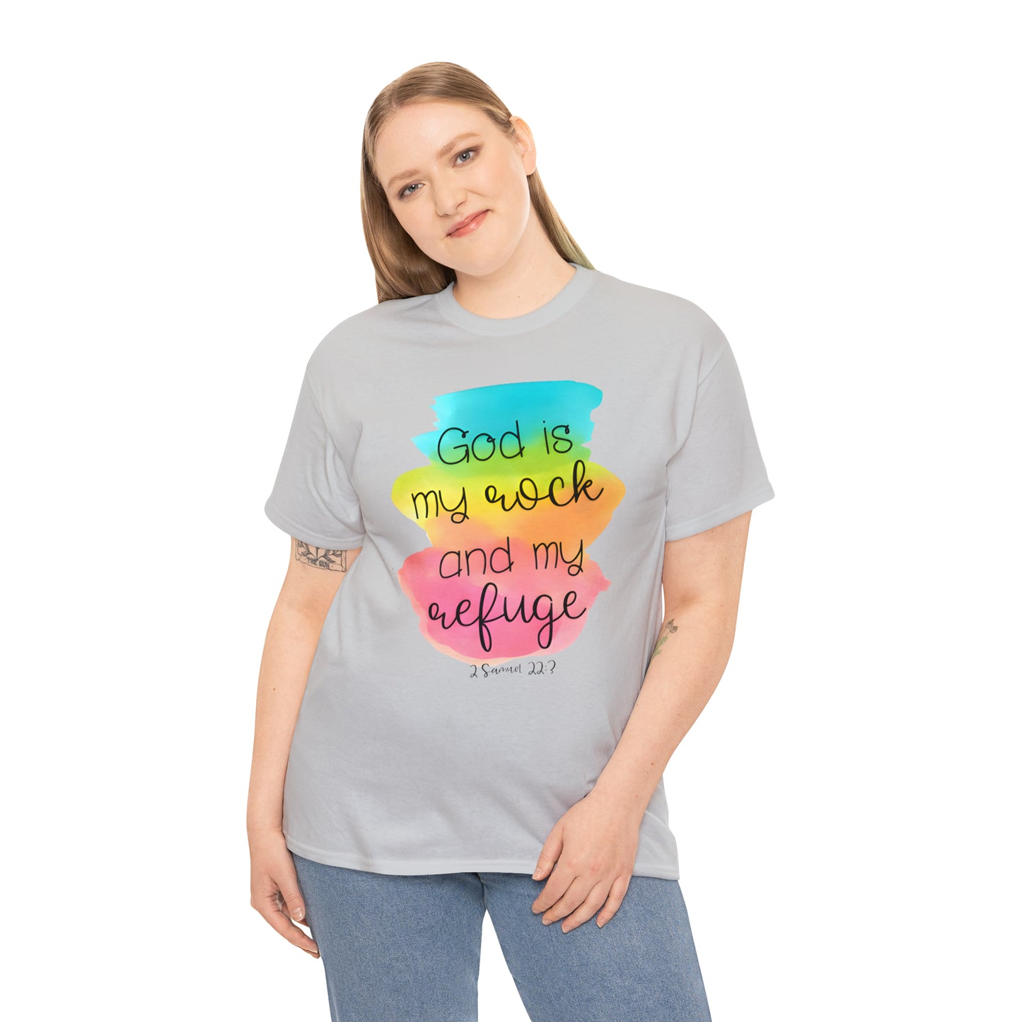 God is my rock and my refuge - Unisex Heavy Cotton Short Sleeve Tee