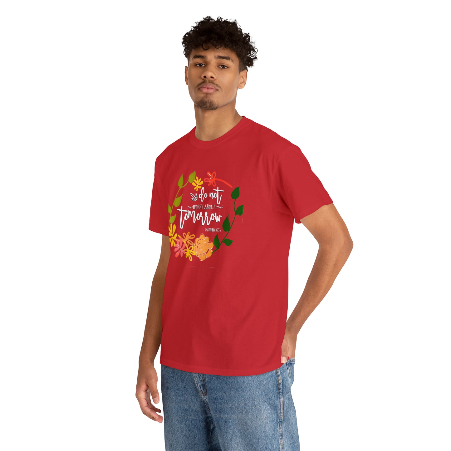 Do not worry about tomorrow (Matthew) - Unisex Heavy Cotton Short Sleeve Tee