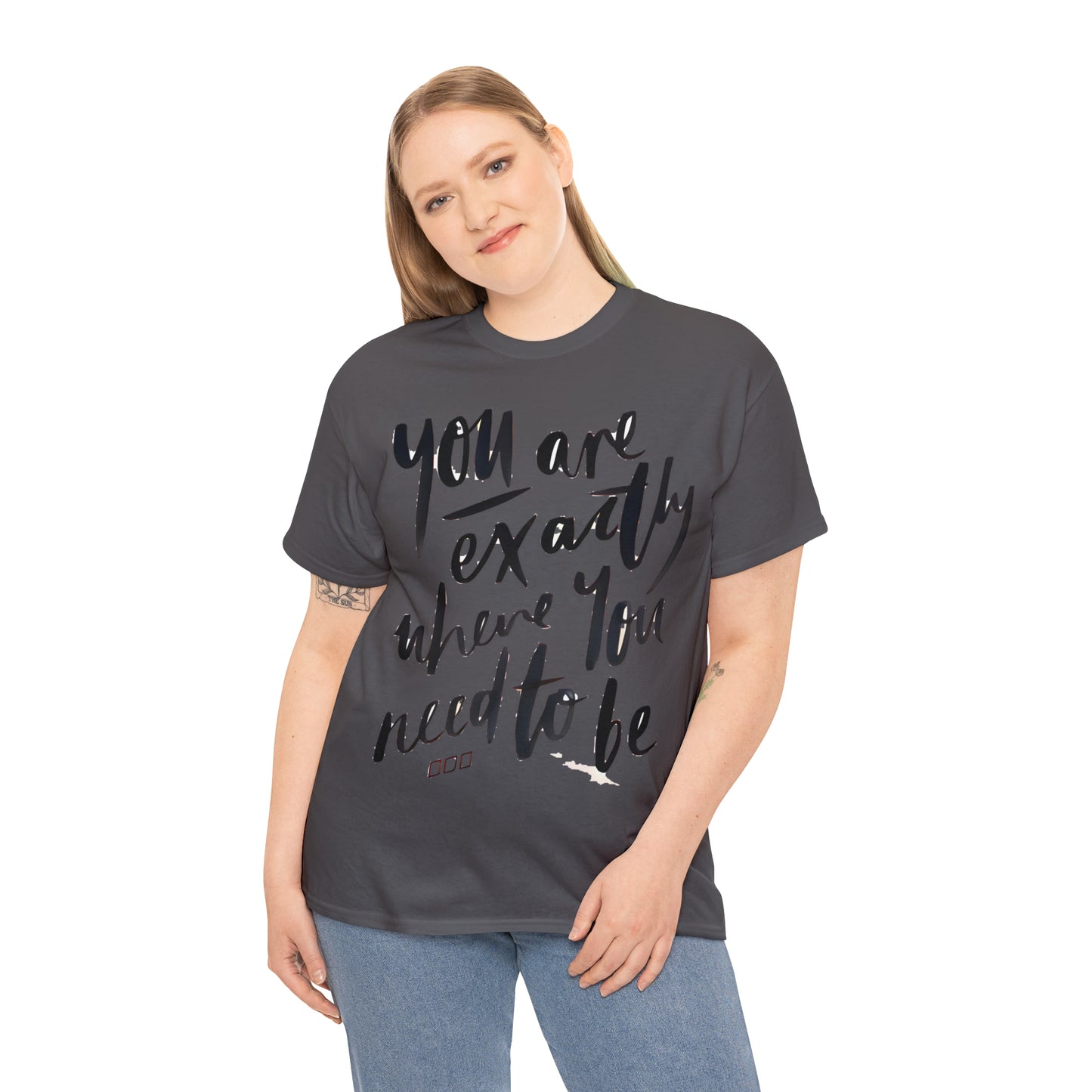 You re EXACTLY where you need to be  - CR Celebrate Recovery Classic Logo - Unisex Heavy Cotton Tee