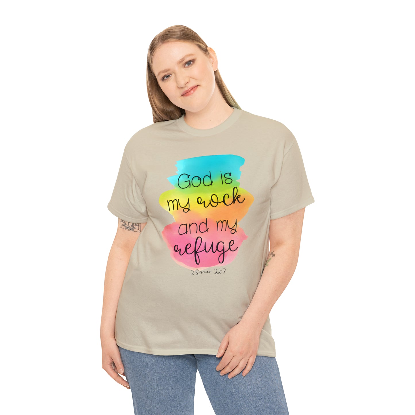 God is my rock and my refuge - Unisex Heavy Cotton Short Sleeve Tee
