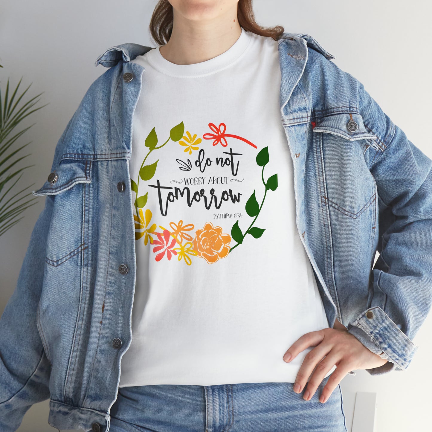 Do not worry about tomorrow (Matthew) - Unisex Heavy Cotton Short Sleeve Tee