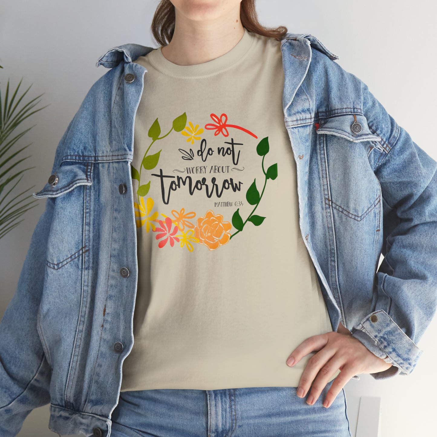 Do not worry about tomorrow (Matthew) - Unisex Heavy Cotton Short Sleeve Tee
