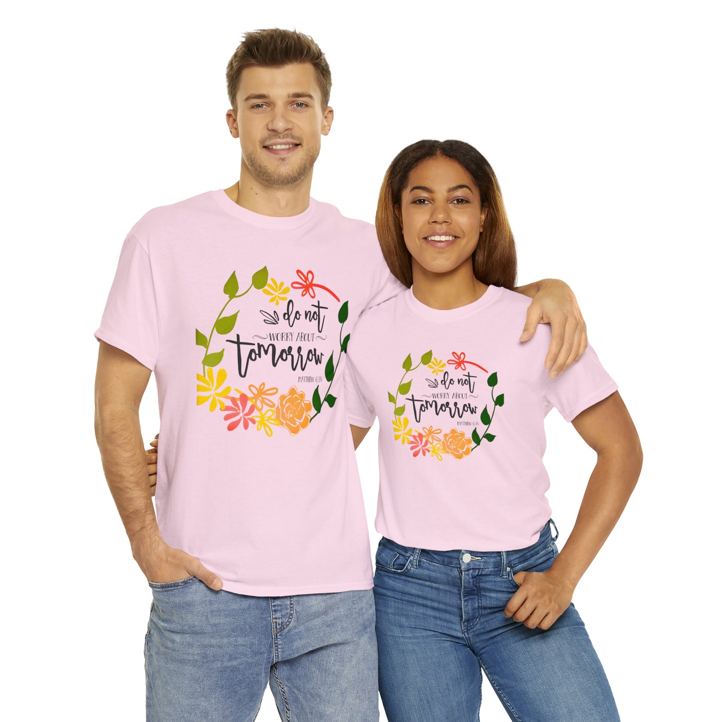 Do not worry about tomorrow (Matthew) - Unisex Heavy Cotton Short Sleeve Tee
