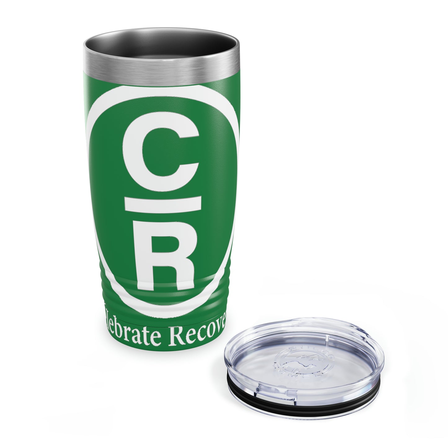 CR Celebrate Recovery Basic Logo White Ringneck Tumbler, 20oz
