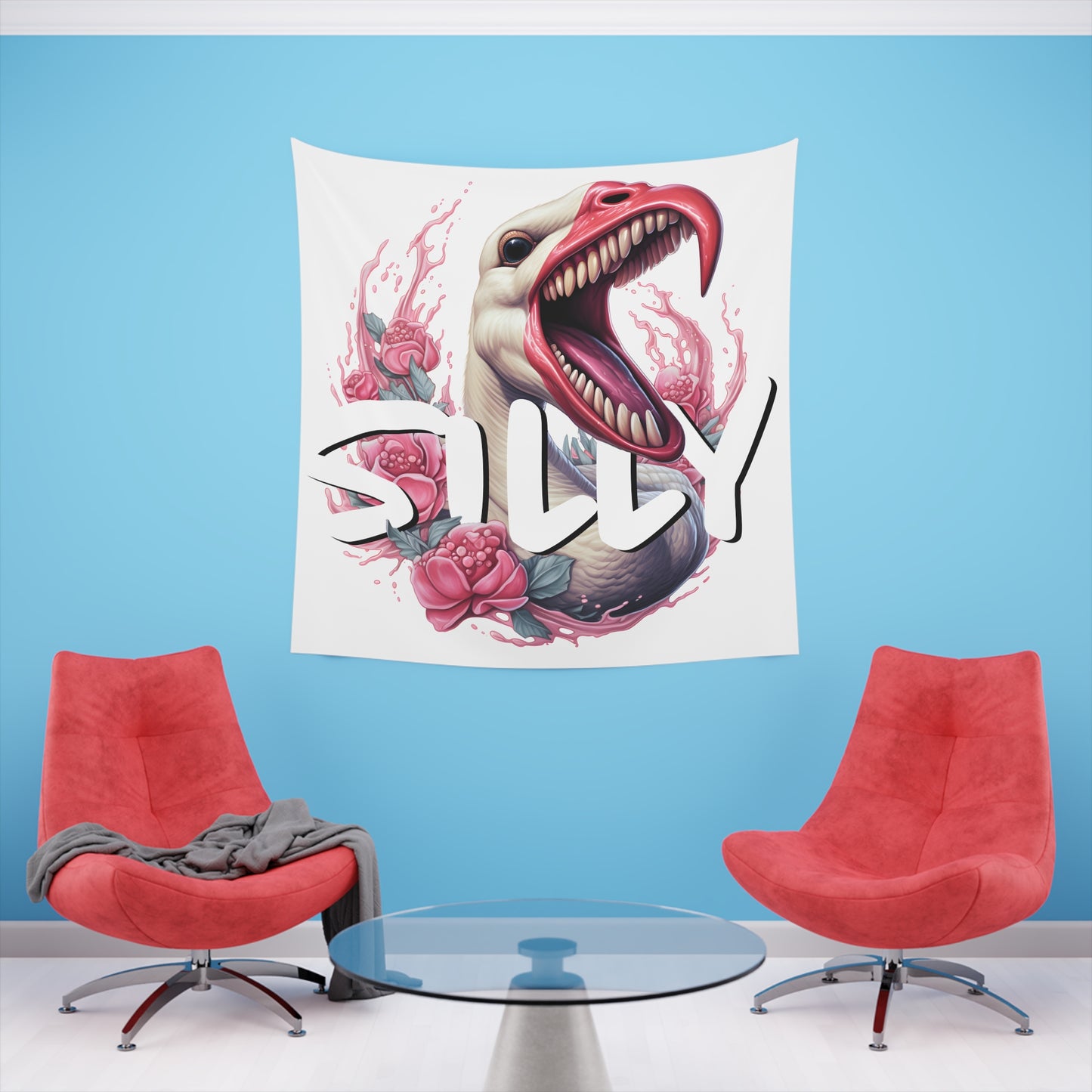 Aggressively Silly Goose Printed Wall Tapestry