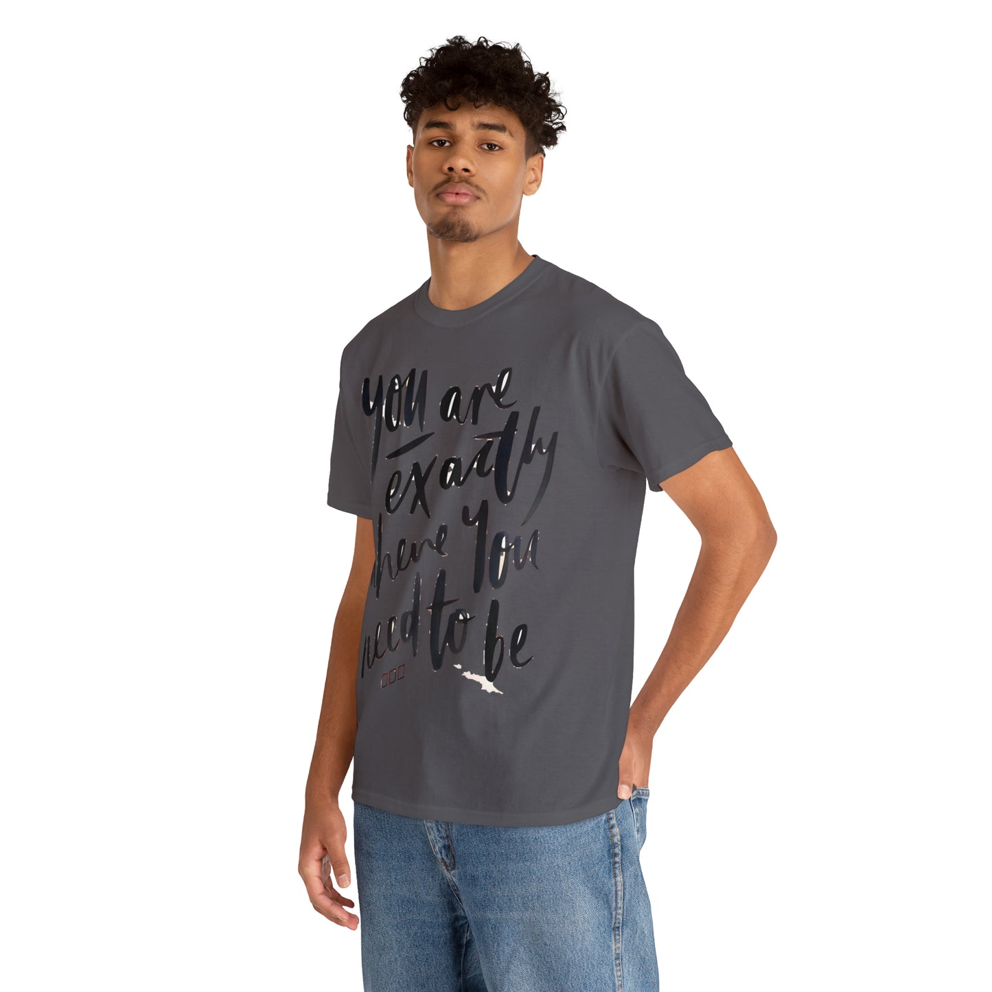 You re EXACTLY where you need to be  - CR Celebrate Recovery Classic Logo - Unisex Heavy Cotton Tee