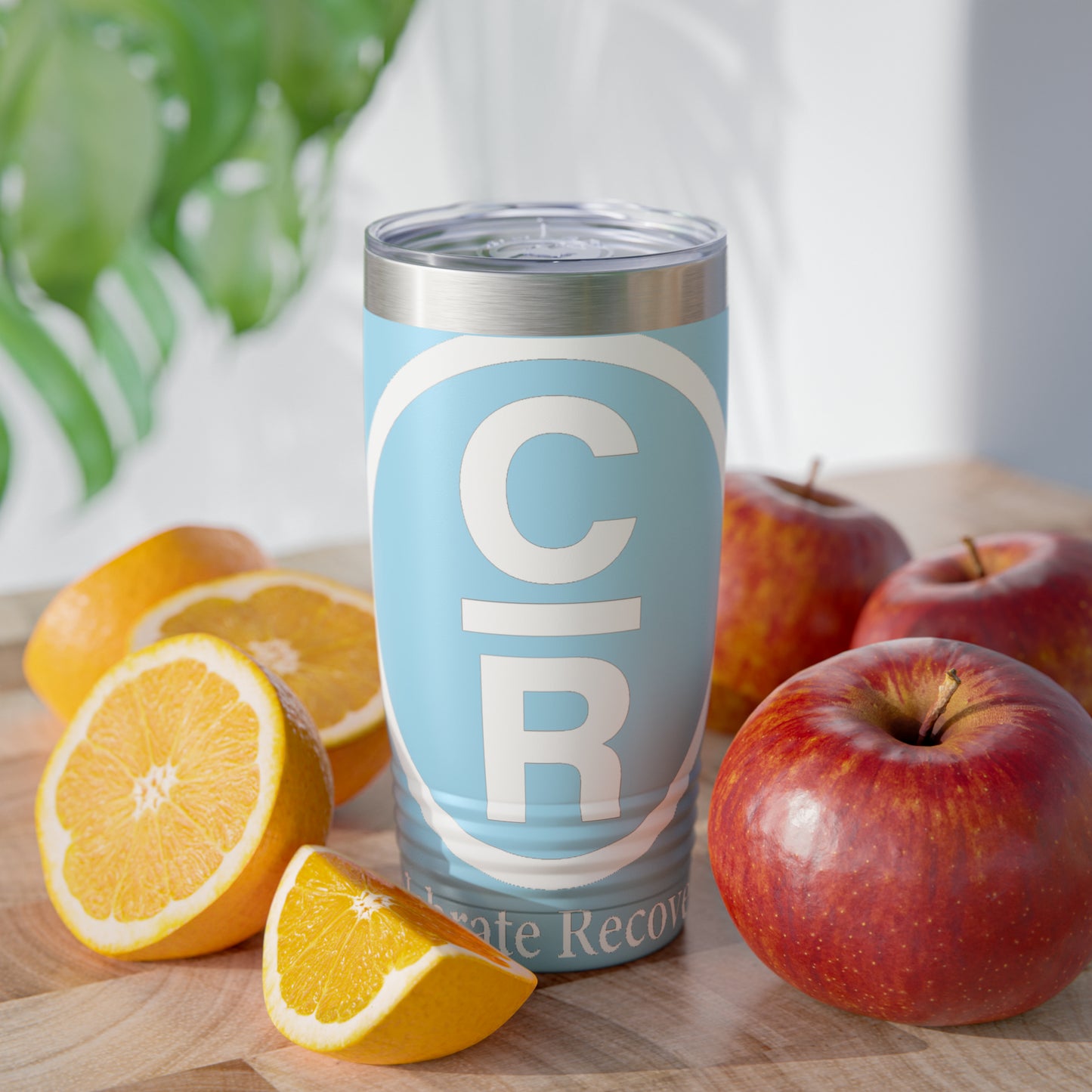 CR Celebrate Recovery Basic Logo White Ringneck Tumbler, 20oz