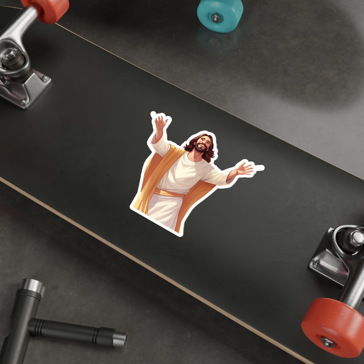 He is Waiting with Outstretched Arms to Welcome Us -3  Die-Cut Stickers (MB)