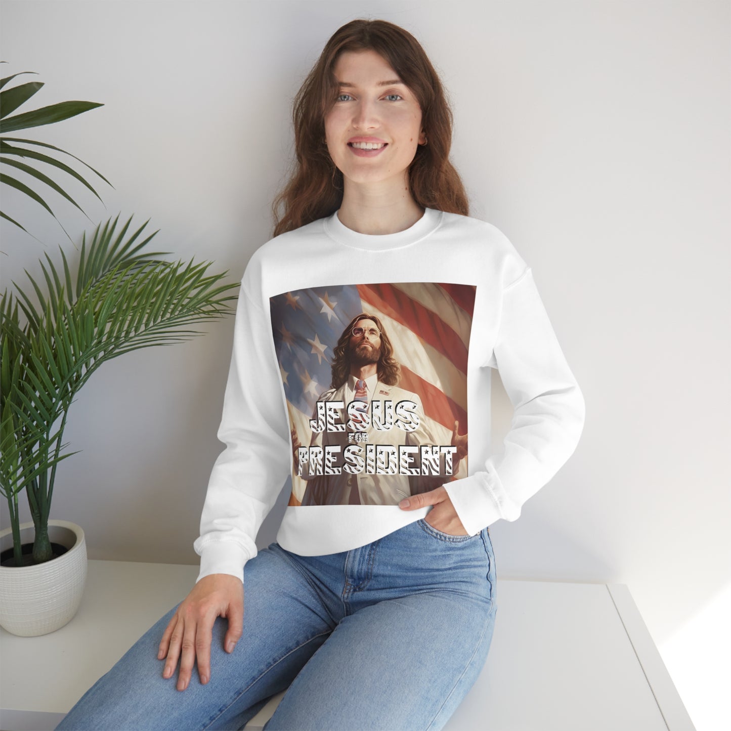 Jesus for President Unisex Heavy Blend™ Crewneck Sweatshirt