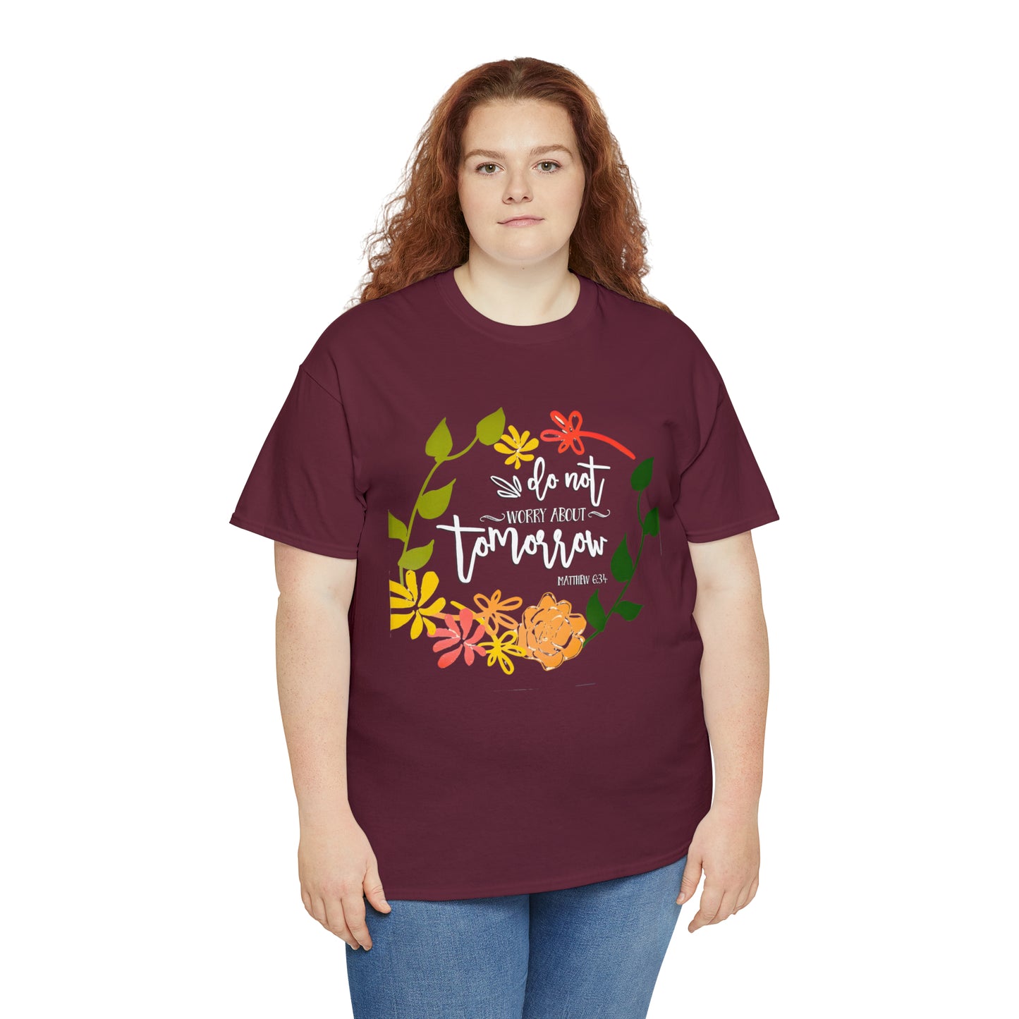 Do not worry about tomorrow (Matthew) - Unisex Heavy Cotton Short Sleeve Tee