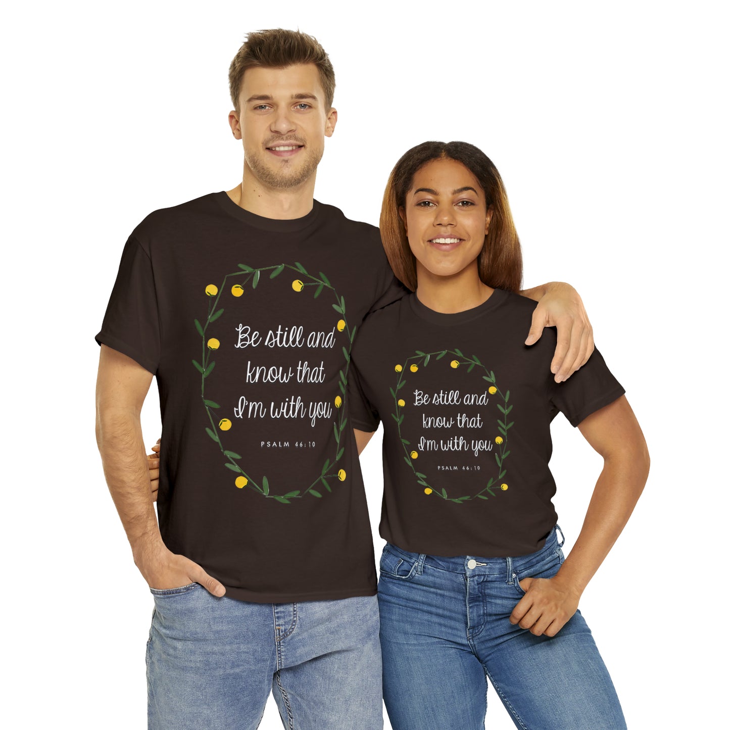 Be Still and know that I am with you (Psalm) - Unisex Heavy Cotton Short Sleeve Tee