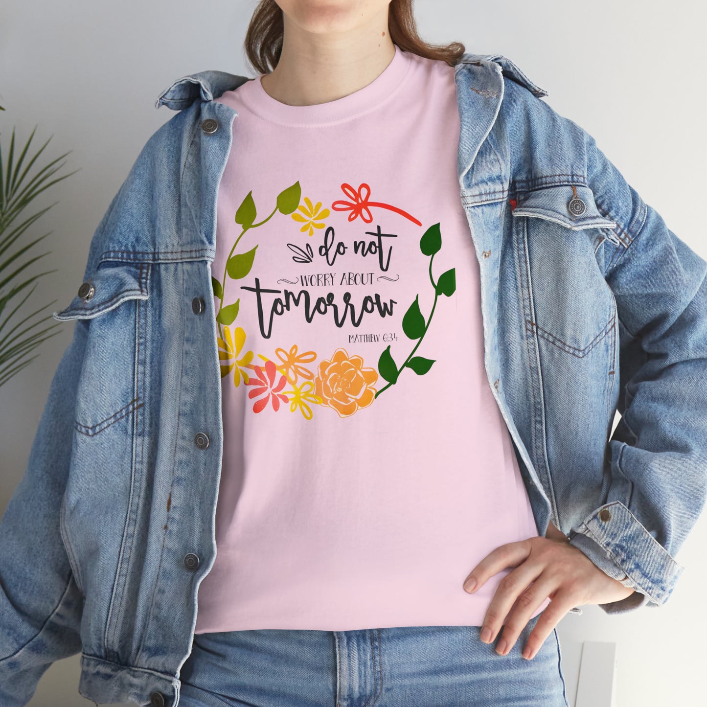 Do not worry about tomorrow (Matthew) - Unisex Heavy Cotton Short Sleeve Tee