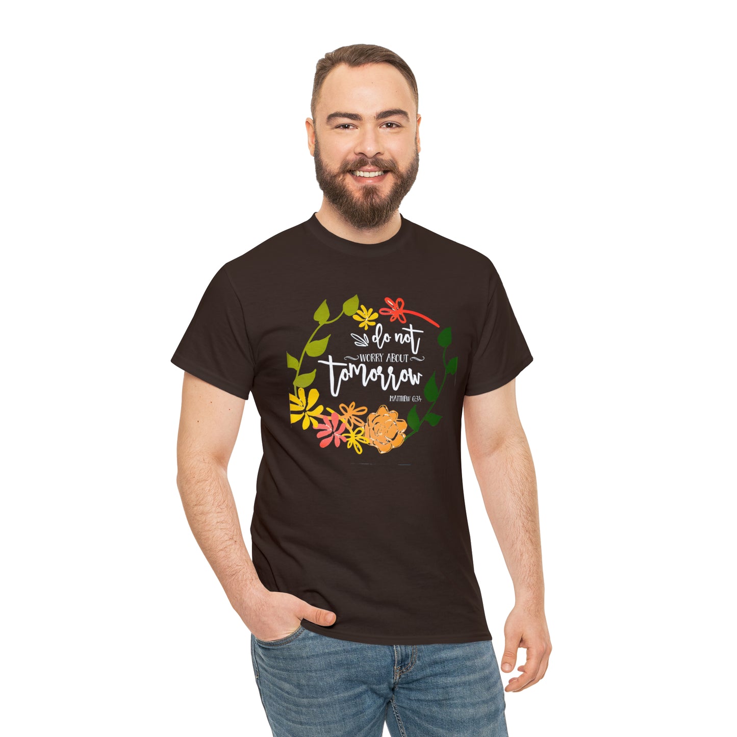 Do not worry about tomorrow (Matthew) - Unisex Heavy Cotton Short Sleeve Tee
