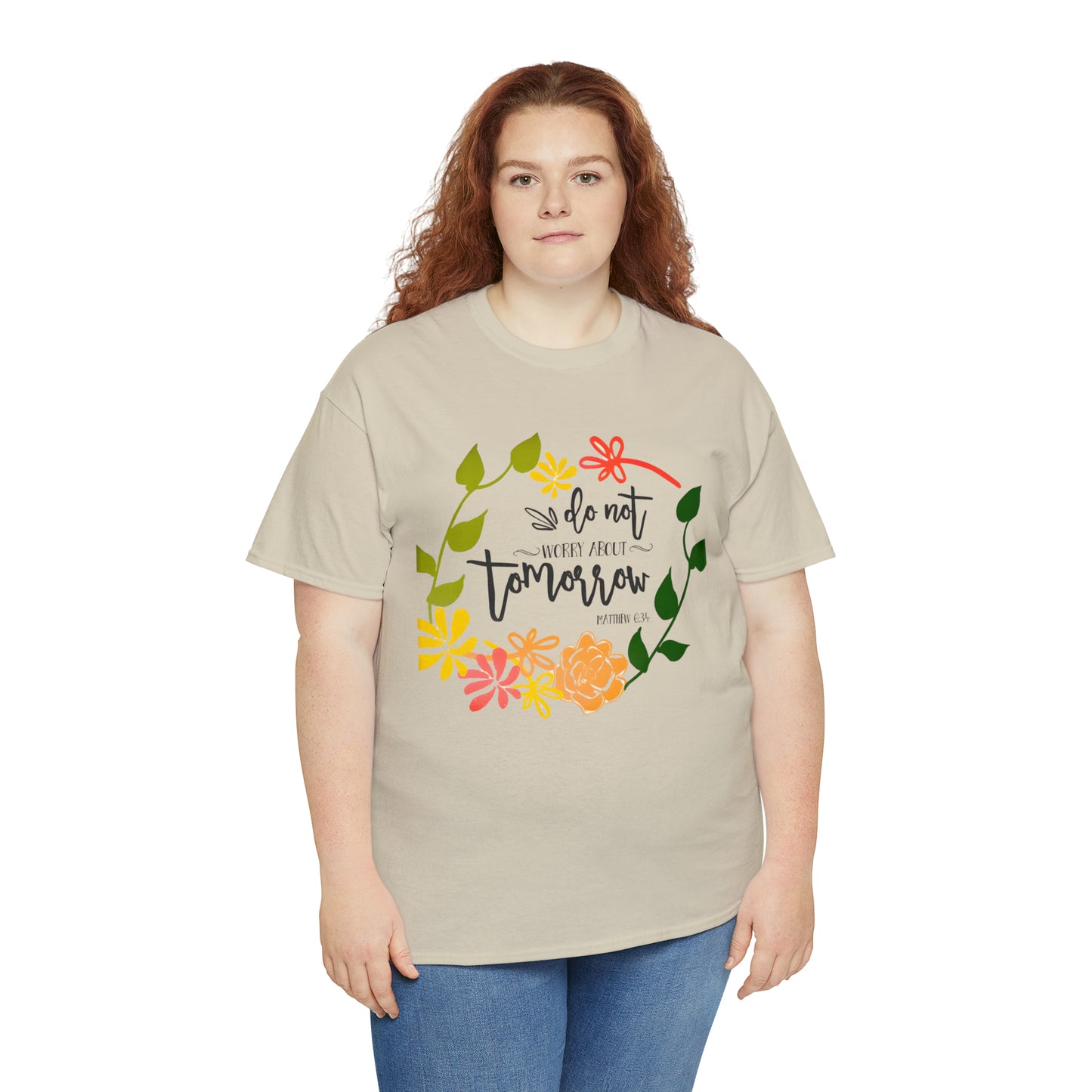 Do not worry about tomorrow (Matthew) - Unisex Heavy Cotton Short Sleeve Tee