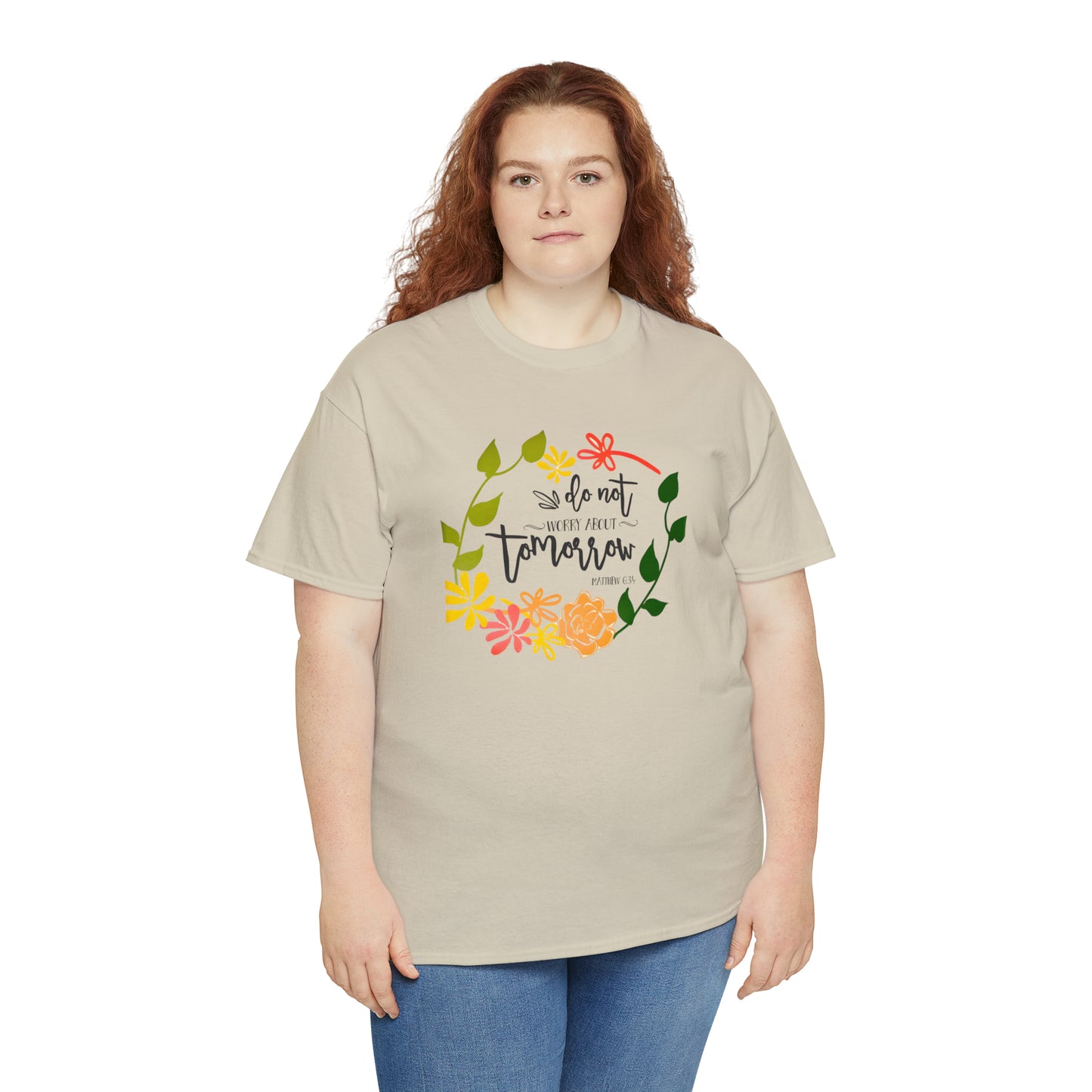 Do not worry about tomorrow (Matthew) - Unisex Heavy Cotton Short Sleeve Tee