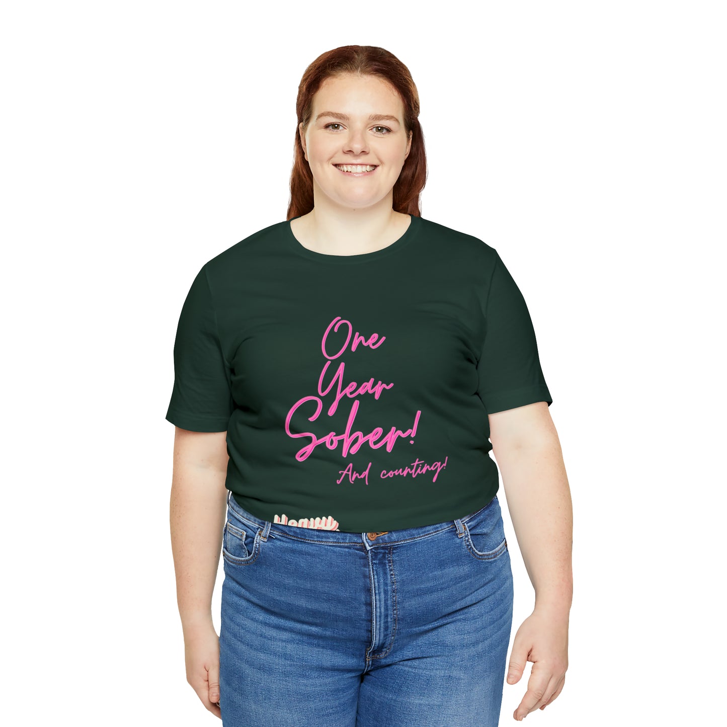 One Year Sober “Heavy Metal” Summer Font  (1 Year Sober) Unisex Jersey Short Sleeve Tee