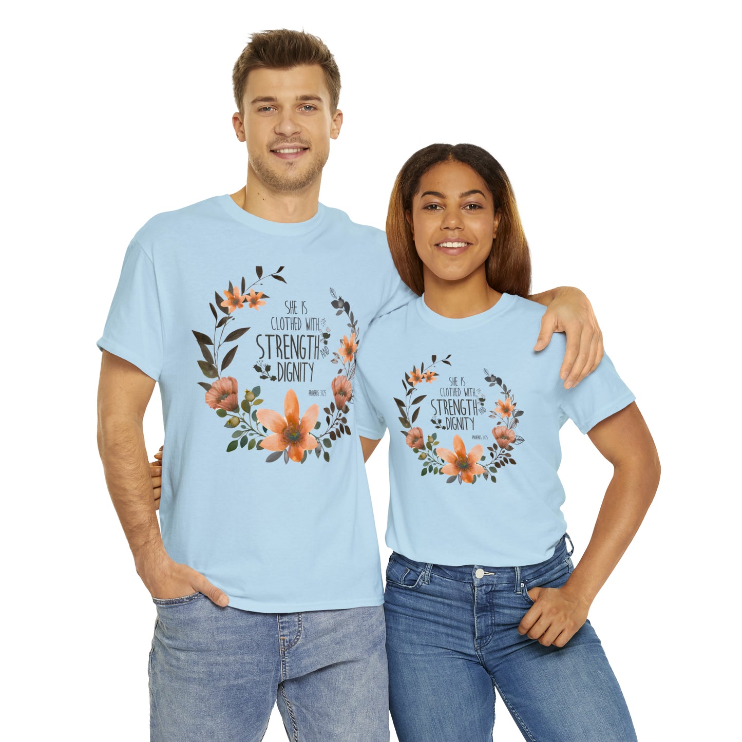 She is clothed with Strength and Dignity - Unisex Heavy Cotton Short Sleeve Tee
