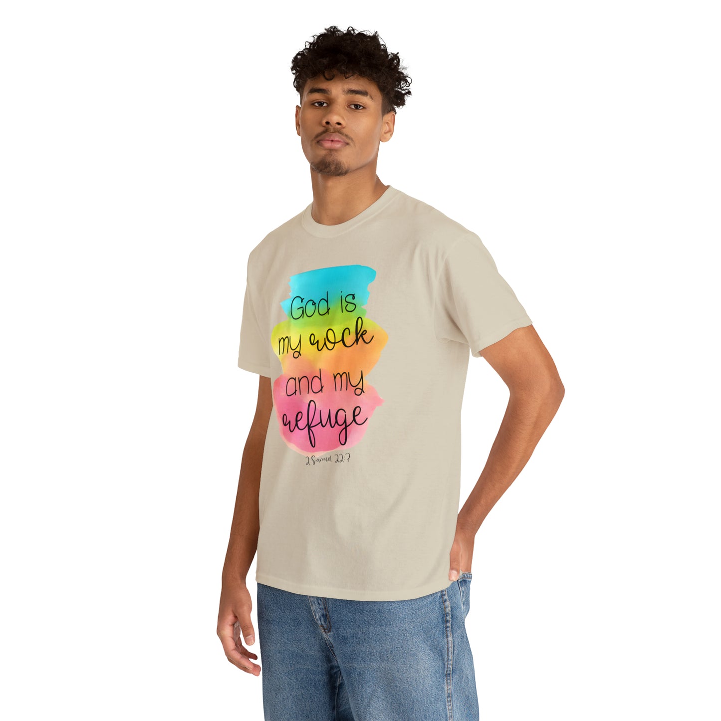 God is my rock and my refuge - Unisex Heavy Cotton Short Sleeve Tee