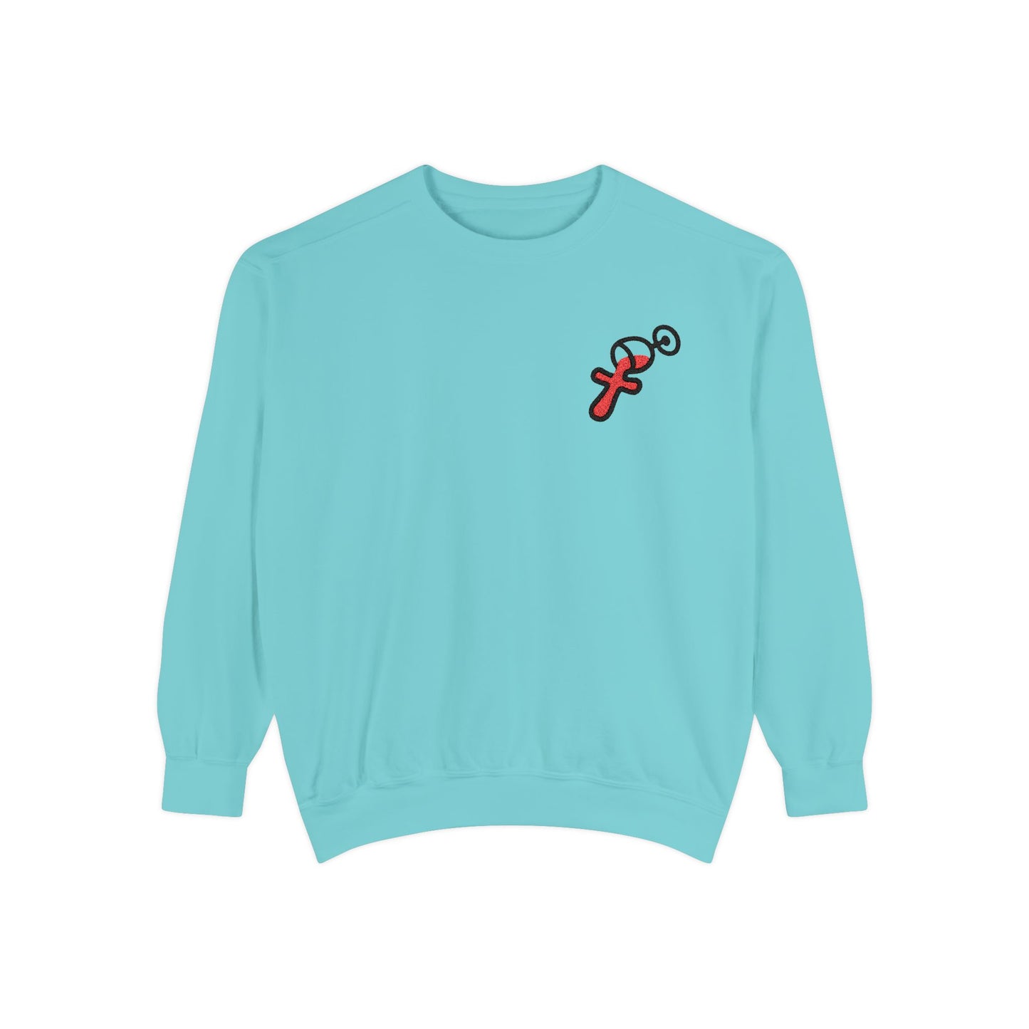 “Sip of Sacrifice” Embroidered Crewneck — Disciple Dad (Water-Into-Wine Drop Collection)