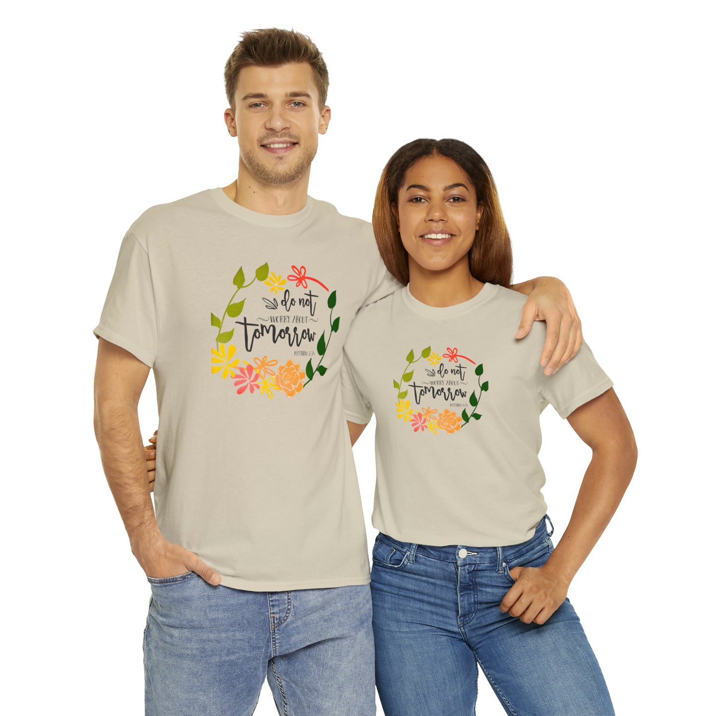 Do not worry about tomorrow (Matthew) - Unisex Heavy Cotton Short Sleeve Tee