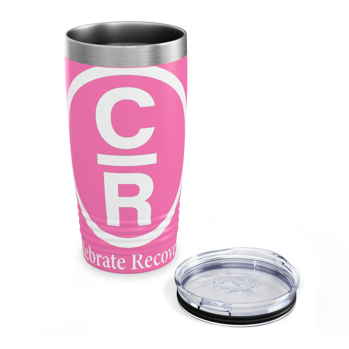 CR Celebrate Recovery Basic Logo White Ringneck Tumbler, 20oz