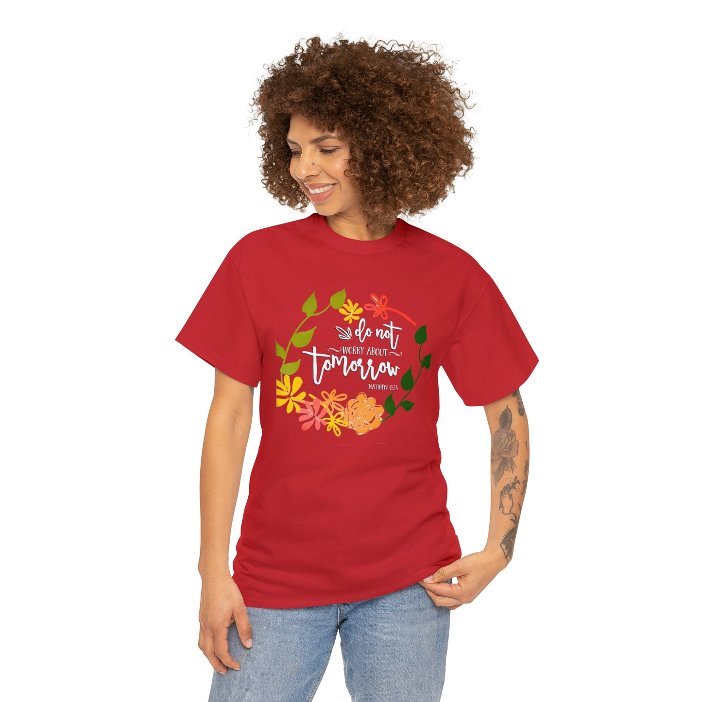 Do not worry about tomorrow (Matthew) - Unisex Heavy Cotton Short Sleeve Tee