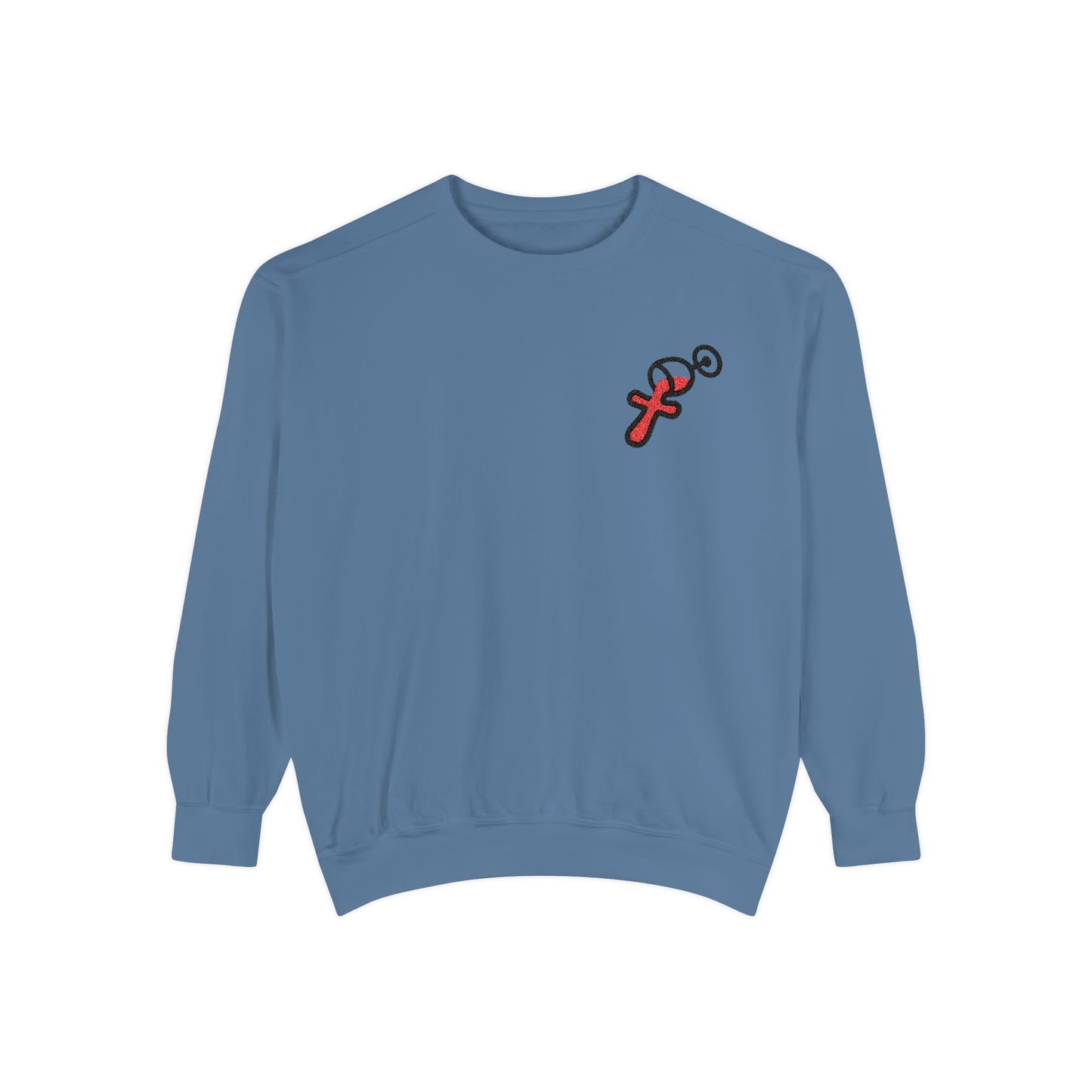 “Sip of Sacrifice” Embroidered Crewneck — Disciple Dad (Water-Into-Wine Drop Collection)