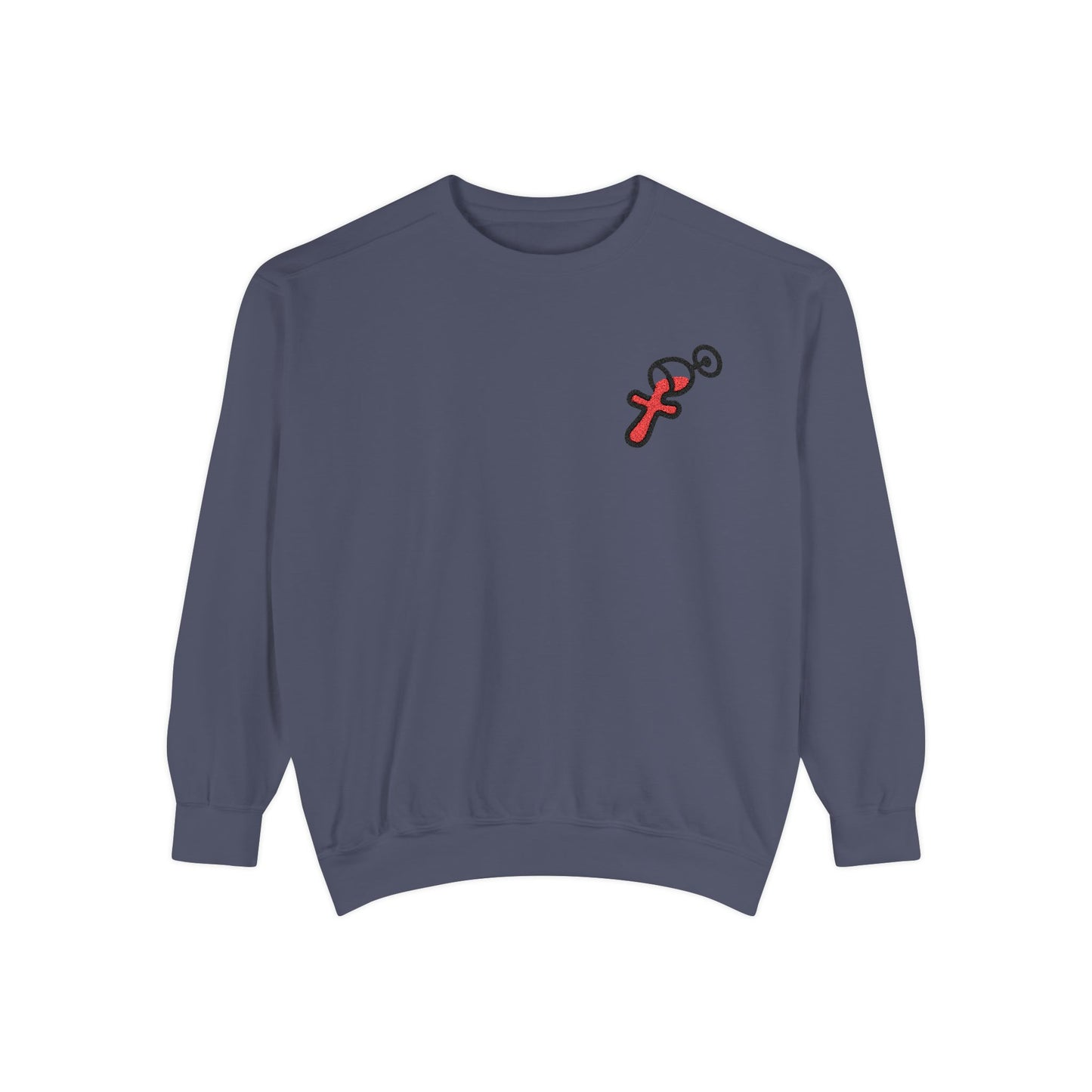 “Sip of Sacrifice” Embroidered Crewneck — Disciple Dad (Water-Into-Wine Drop Collection)